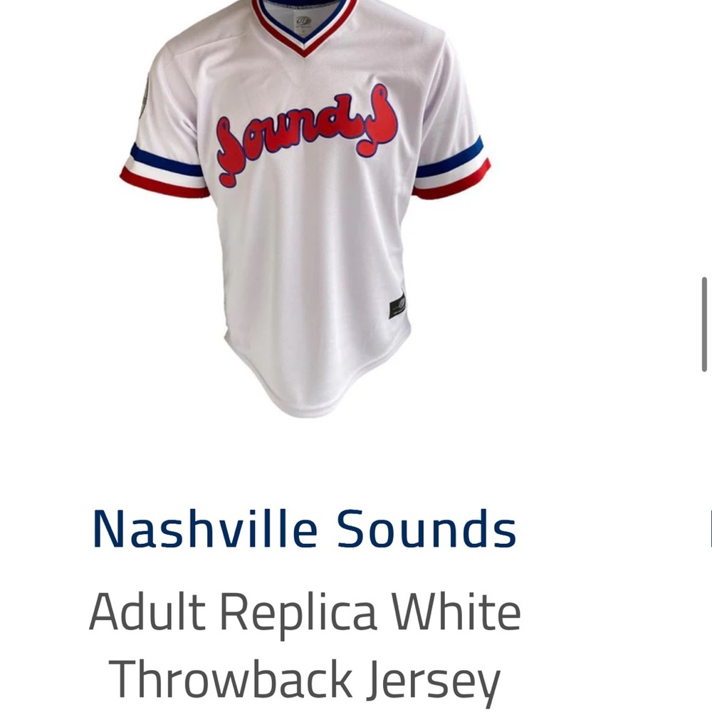 Nashville Sounds Adult White Replica Vintage Jersey